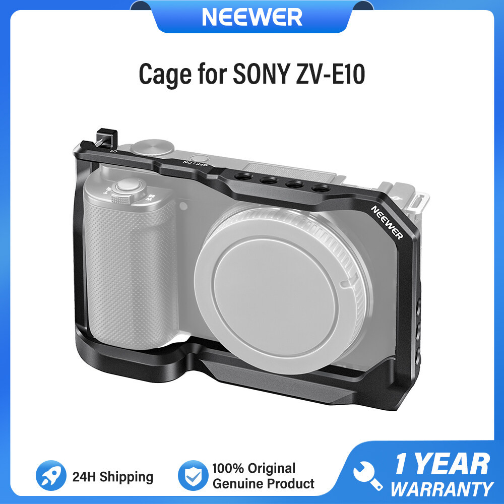 NEEWER CA003 กล้องกรงสําหรับ Sony ZV-E10,กรงถ่ายวิดีโออลูมิเนียม Rig พร้อมแผ่น QR ประเภท Arca