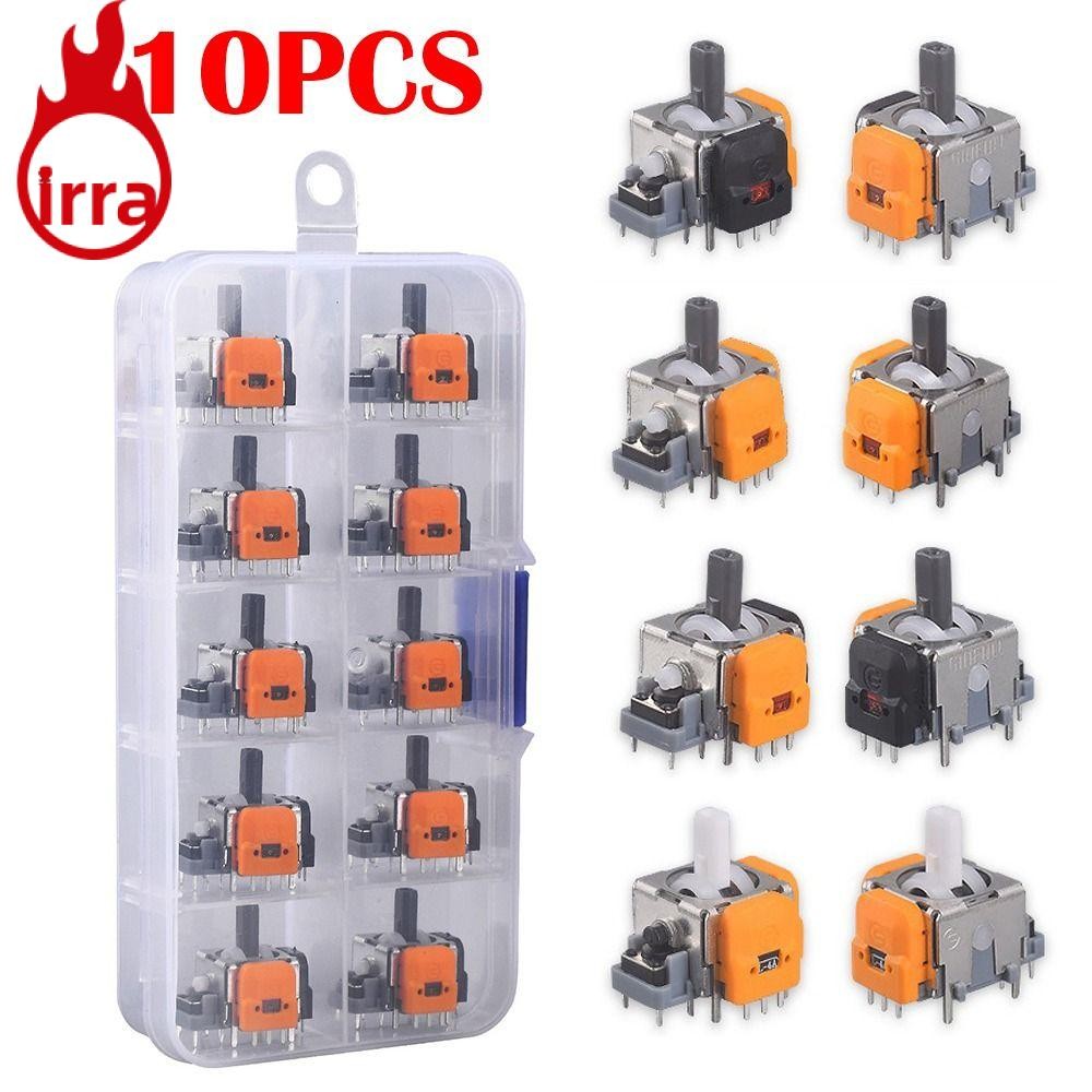 IRRA 10PCS Controller Thumb Stick, Analog Sensor สําหรับ Playstation 5 Hall Effect จอยสติ๊ก,ความแม่นยําสูง Proofable เกมอะไหล่ซ่อมสําหรับ PS5/PS4/Xbox/Switch