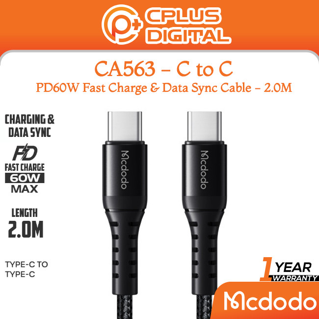 Mcdodo CA563/CA564 PD60W/PD36W FAST CHARGING DATA CABLE 1M/0.2M 4.9 1.3k อัตรา