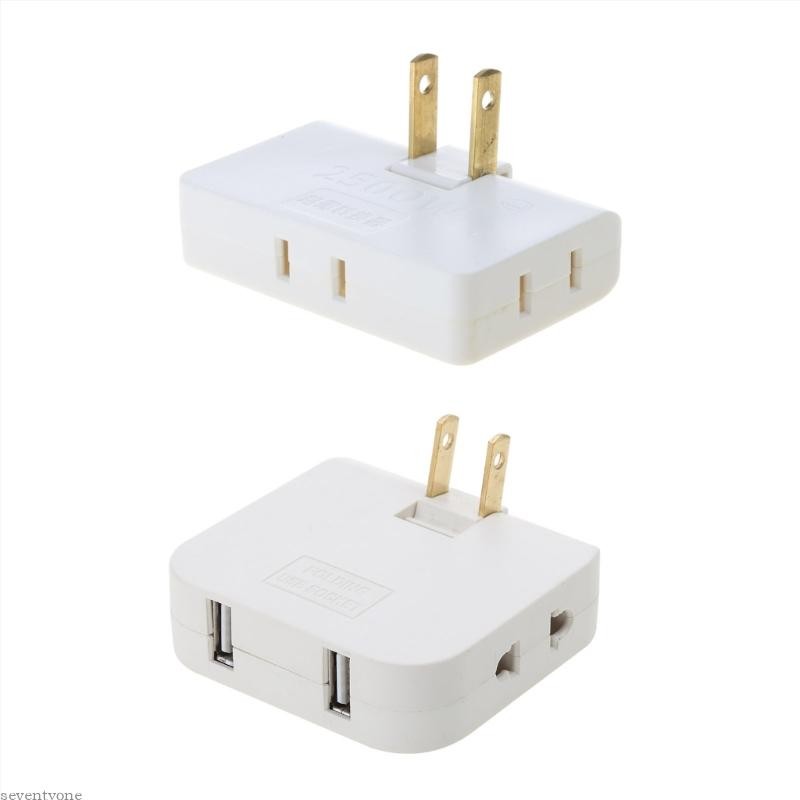 Seve ปลั๊กต่อขยายแบบพับได้ Wall Outlet Extender ตัวแปลงซ็อกเก็ต usb หมุนได้