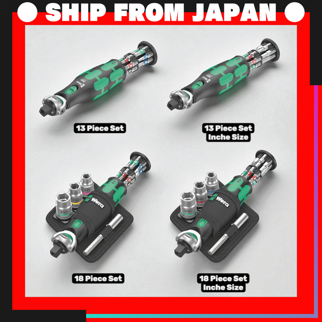 Wera(ヴェラ) Zyklop Ratchet Driver Pocket Set - Model 8009, 13 Pieces (Japanese Import)