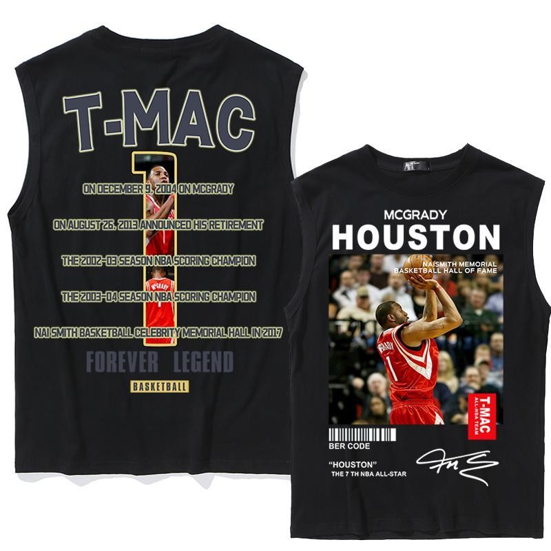 พร้อมส่งในไทย เสื้อกล้ากีฬา เสื้อกล้ามลำลอง เสื้อแขนกุดลาย Tracy McGrady ฮูสตันเรโทรสไตล์ ผ้าฝ้าย 10