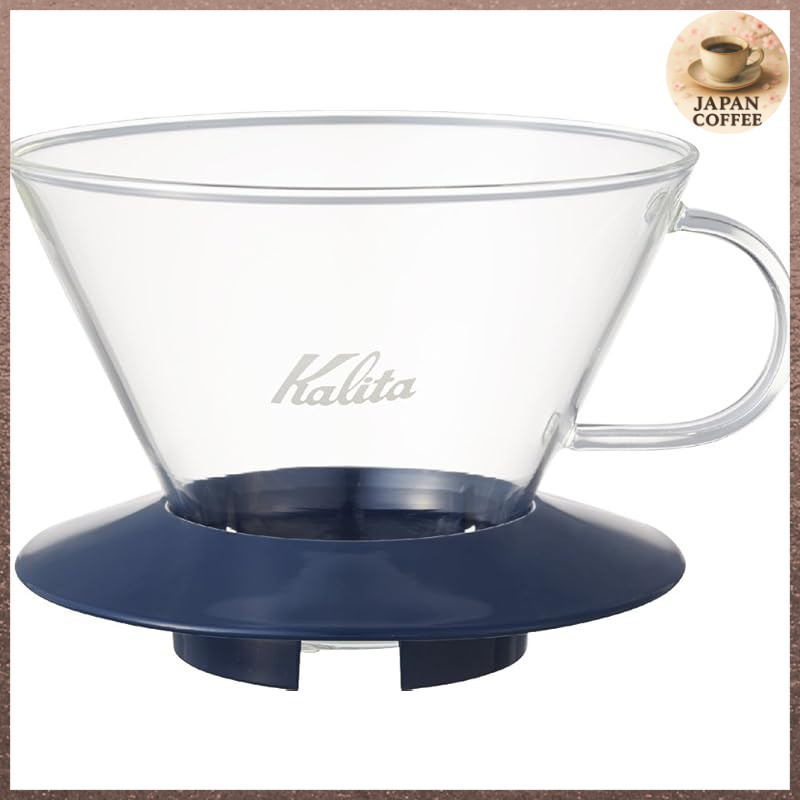 Kalita Wave Series Coffee Dripper for 2-4 People, Glass Dripper made of Heat-Resistant Glass in Smok