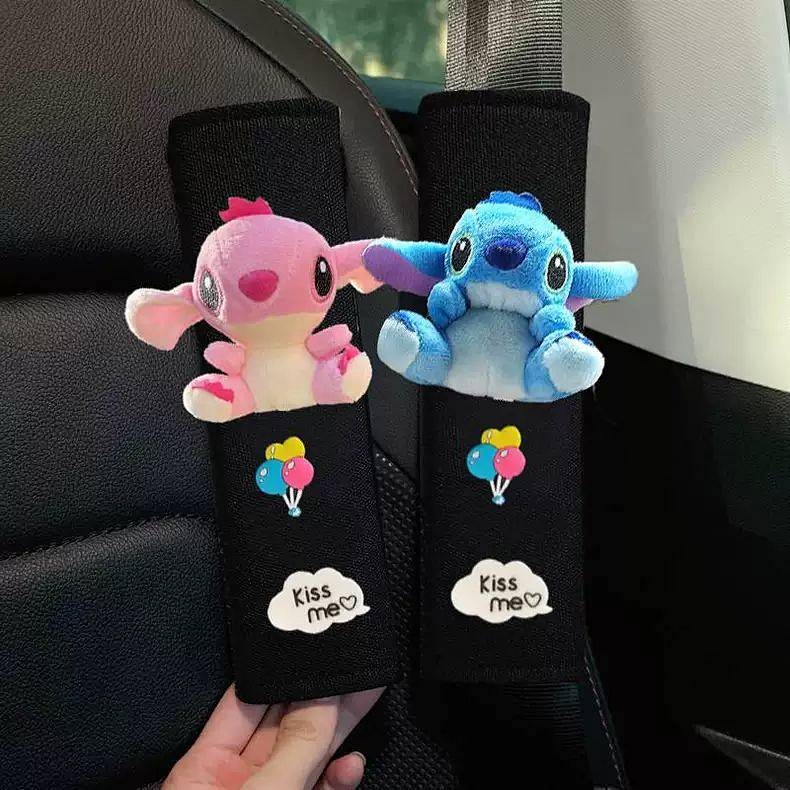 【Ready Stock】 Cute Cartoon Car Supplies Car Safety Belt Shoulder Pad Ice Silk Anti-Strangulation Fou