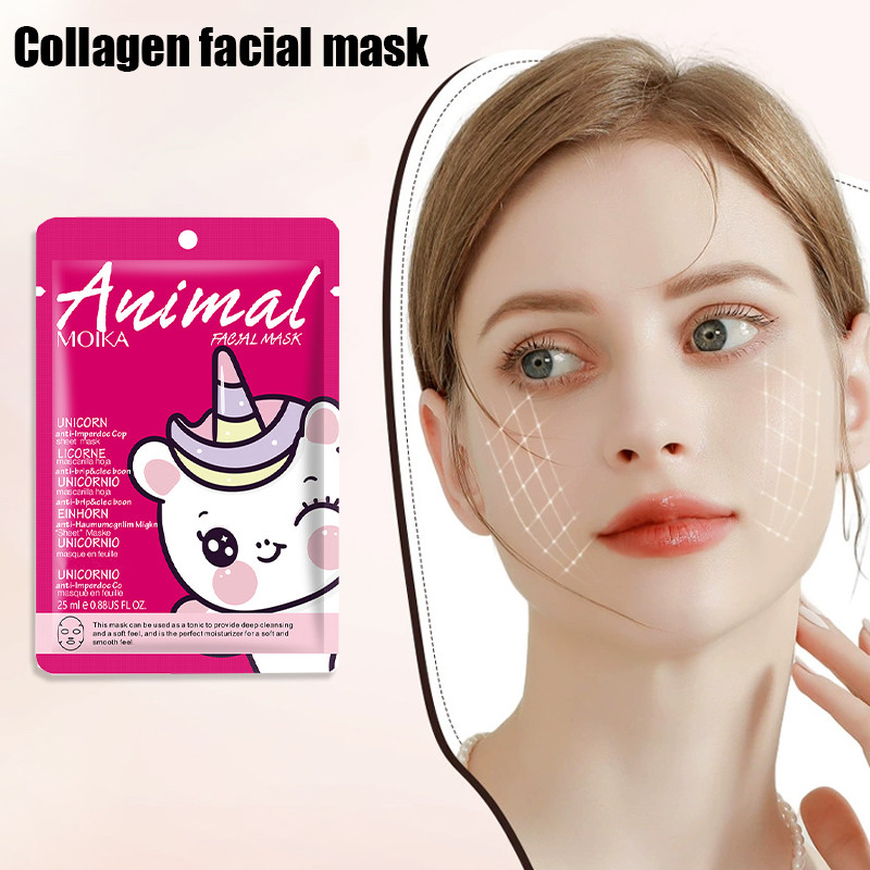 Facial Mask Collagen Cartoon Moisturizing Animal Pattern