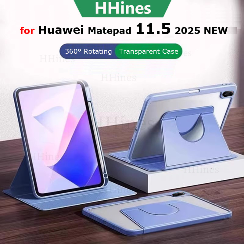 HHines สําหรับ Huawei Matepad 11.5" 2025 PaperMatte Edition SE 11 นิ้ว Air 11.5 S Pro 11 10.4 2022 2020 แท็บเล็ตปลอก 360° ขาตั้งหมุนเคสป้องกันอะคริลิคใส