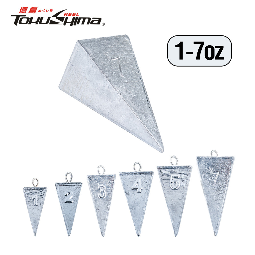น้ำหนักตกปลาทรงสามเหลี่ยมพีระมิด ขนาด 1oz - 7oz เหมาะสำหรับการตกปลาบนหาดทรายและกลางแจ้ง