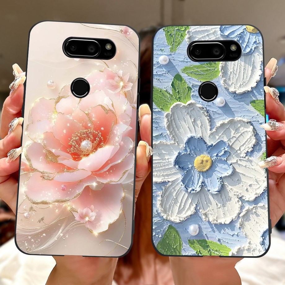 ออกแบบใหม่สําหรับ LG V35 ThinQ/V30 2017 กรณีดอกไม้ซิลิโคนกันกระแทก Soft TPU ฝาครอบโทรศัพท์สําหรับ LG