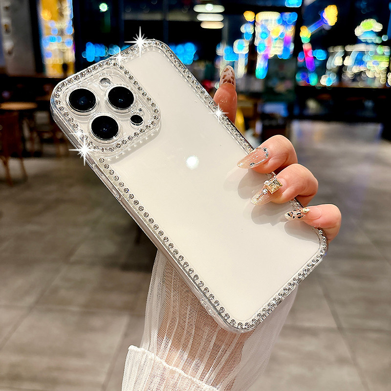 เคสโทรศัพท์ For iPhone 13 11 16 pro max Case iPhone 11 15 pro max 14 12 13 pro max เคสโทรศัพท์เพชร เป็นมันวาว ขั้นสูงINS
