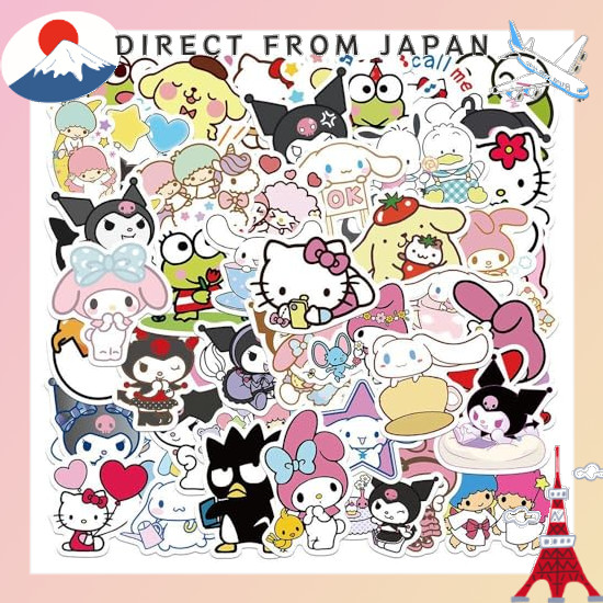 【From Japan】 cheesecat to cute for Sanrio sticker cartoon for Sanrio sticker cute anime waterproof high definition image 3-4cm waterproof sticker budding goods sticker DIY carry case skateboard phone sticker car kids student anniversary gift birthday gift