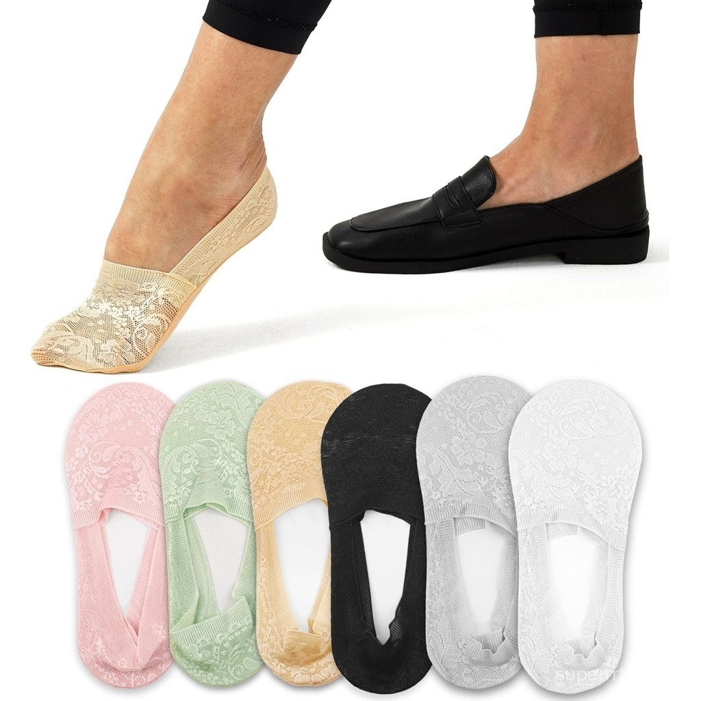 Flammi Women's No Show Liner Socks Non Slip Cotton Bottom Socks for Sneaker Lofer