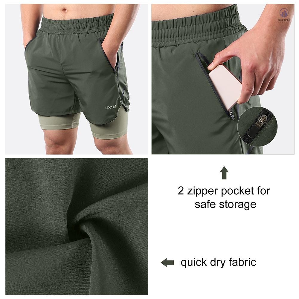 LIXADA กางเกงขาสั้นผู้ชายสำหรับวิ่ง แห้งเร็วและระบายอากาศดี สไตล์กีฬาสำหรับการฝึกอบรม การออกกำลังกาย จ๊อกกิ้ง และมาราธอน - รูปที่ 7