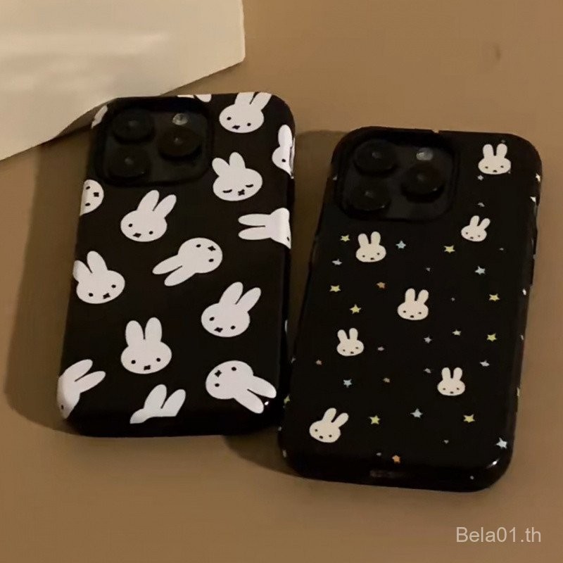 เคสโทรศัพท์โทรศัพท์ เหมาะสําหรับ iPhone น่ารักสีขาว Miffy กระต่าย iPhone16/15promax ฟิล์ม 14 2 in 1 