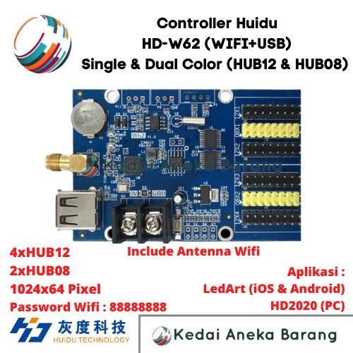 OE99... Huidu HD-W62 Wifi USB เสาอากาศวิ่งข้อความ P10 Controller