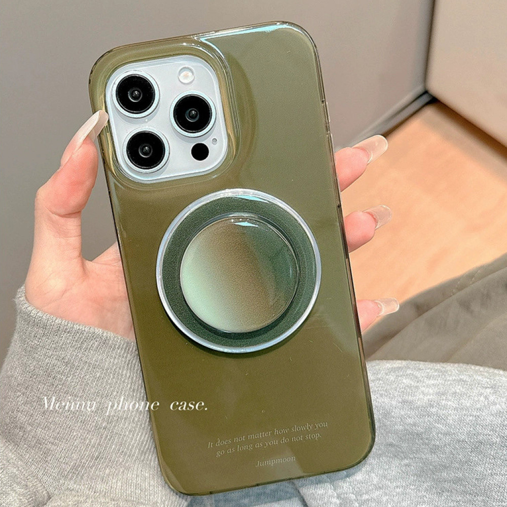 Retro Gradient สีเขียว Jasper Magnetic Stand Holder เคสโทรศัพท์สําหรับ IPhone 16 Pro Max 16 Pro 15 Pro Max 14 Pro Max 13 Anti Drop Hard Tpu หนาปกหลัง
