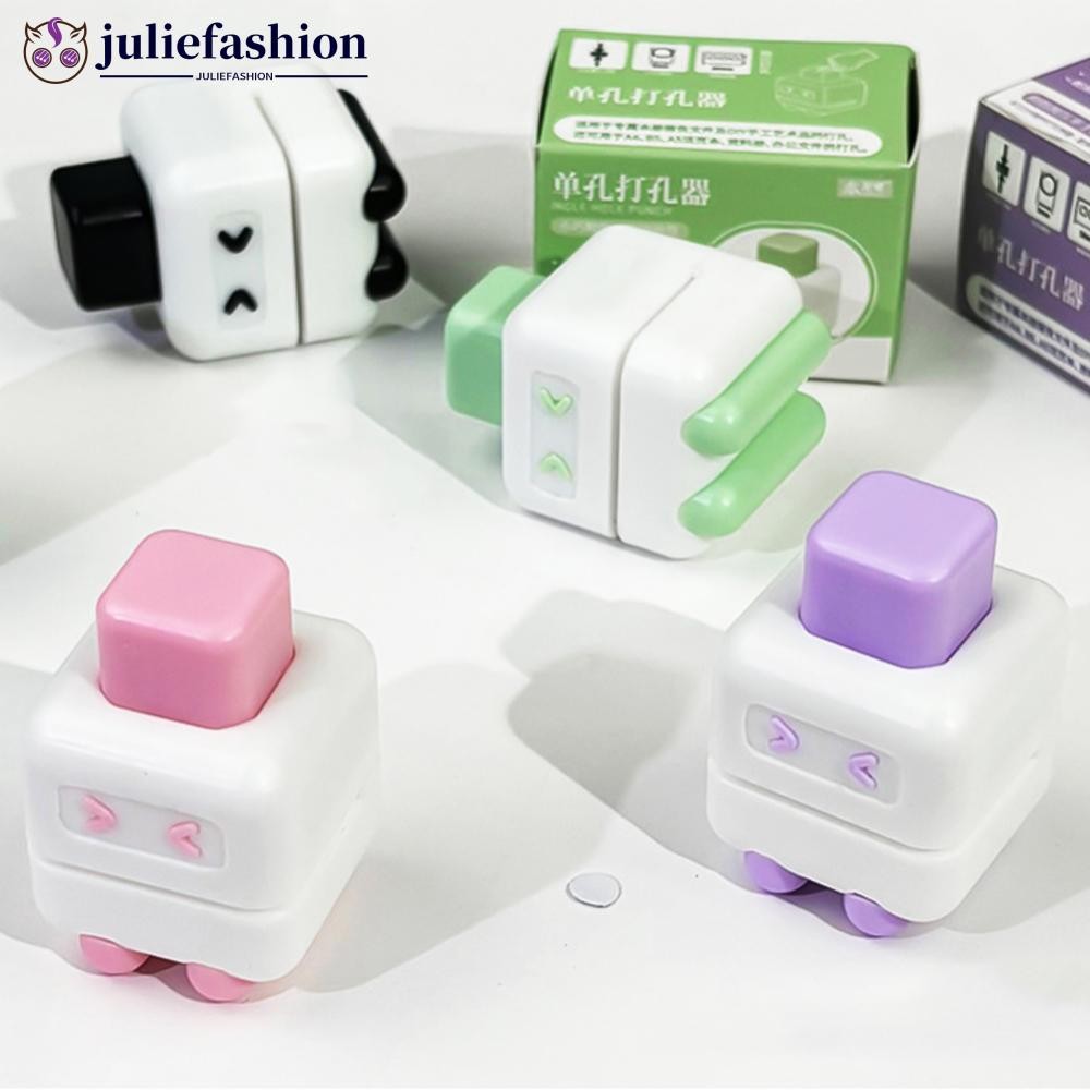 JULIEFASHION Mini กระดาษ Hole Puncher Hole Punching Machine สําหรับ Loose-leaf Notebook Office Schoo