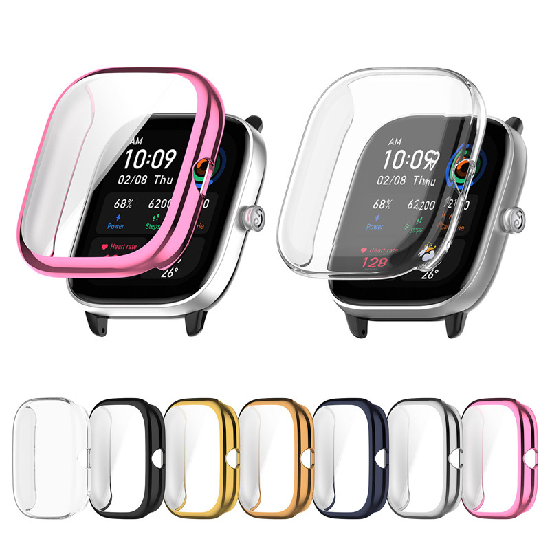 เคสป้องกันเปลือก TPU เงาชุบสําหรับ Huami Amazfit GTS 4 Mini