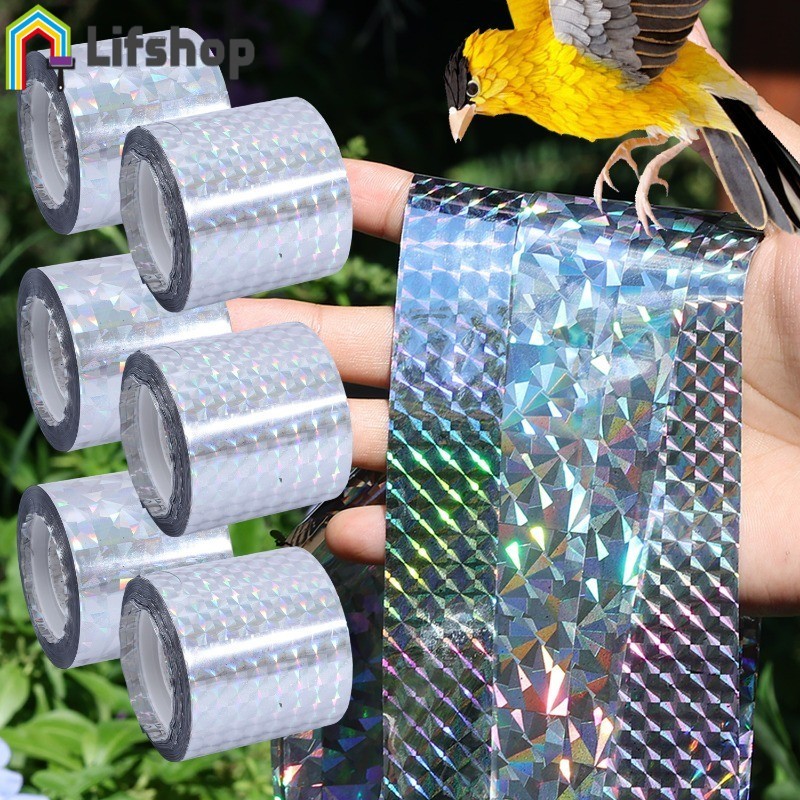 เทปไล่นกสะท้อนแสงสองด้าน,2.5 ซม./4.8 ซม.x 50M กันน้ํา PET Scare ริบบิ้นสําหรับฟาร์ม Orchard Airport 