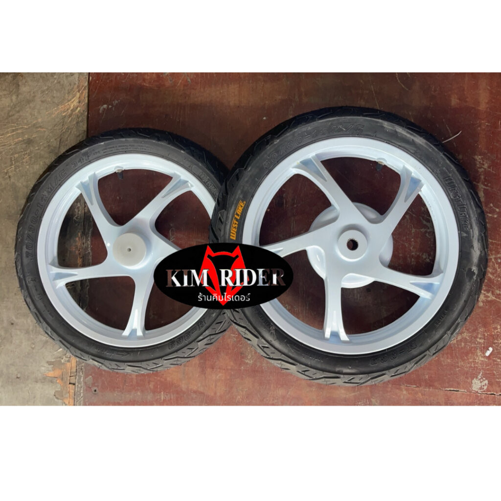 ล้อแม็ก พร้อมยาง MAX สำหรับ Yamaha mio เก่า fino เก่า nouvo เก่า ฟีโน่ มีโอ นูโว ตัวเก่า จำนวน 2 ล้อ