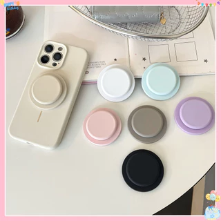 ที่วางโทรศัพท์แม่เหล็กทรงกลมสีเรียบง่ายที่วางเดสก์ท็อปแบบยืดหดได้แบบพับได้ Popsocket Magsafe