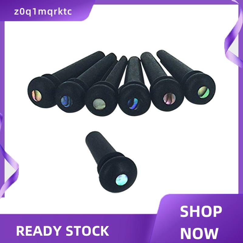 z0q1mqrktc Ebony Guitar Bridge Pins,Ebony End Pin,Endpin,Abanlone Dot สําหรับชิ้นส่วนกีตาร์โปร่งเปลี