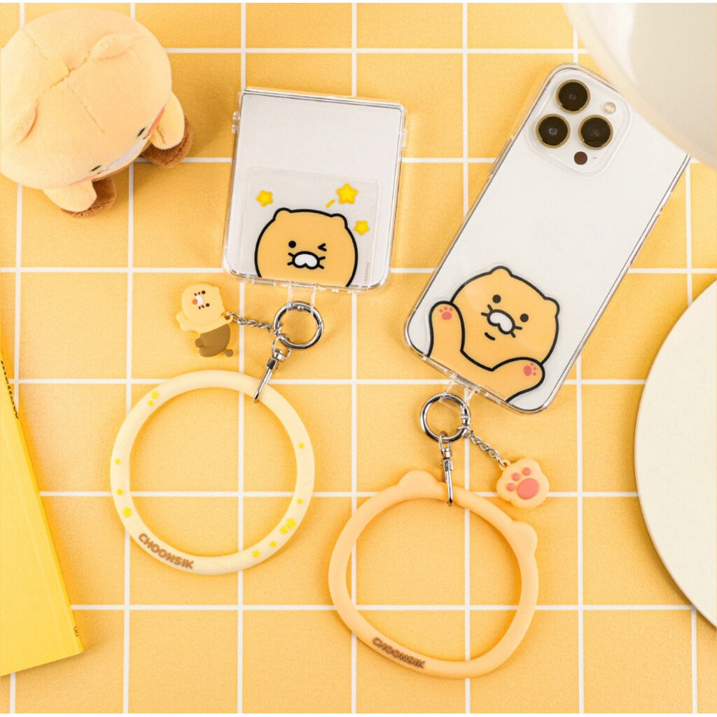 พร้อมส่ง KAKAO Choonsik Smartphone Hand Strap สายคล้องข้อมือ ซิลิโคนนิ่มรับกับรูปมือ พร้อมแท็กสำหรับคล้องมือถือในตัว