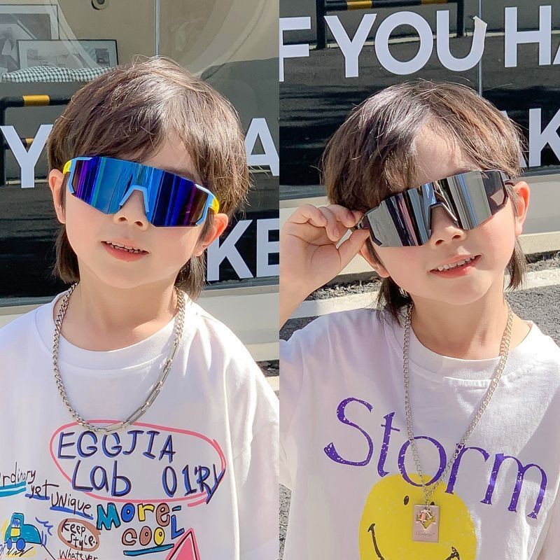 เด็กชายแว่นตาขี่จักรยานกลางแจ้งกรอบใหญ่เด็กแว่นตาจักรยานแว่นตากันลมสาวกีฬาแว่นกันแดดแว่นกันแดด - รูปที่ 3