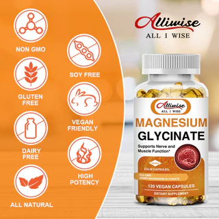 Alliwise Magnesium Glycinate Capsules รองรับสุขภาพระบบประสาท ปรับปรุงคุณภาพการนอนหลับ