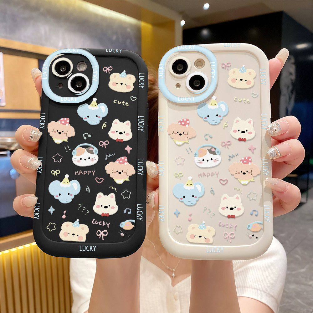 จัดส่งในพื้นที่ เคสโทรศัพท์มือถือพัฟ ภาพเคลื่อนไหวการ์ตูน For IPhone16 14 13 11 6 7 8 plus Pro Promax X XR XSMAX  PFK093