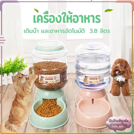 🔥พร้อมส่งในไทย🚚ที่ให้อาหารอัตโนมัติ ที่ให้น้ำ เครื่องให้อาหารอัตโนมัติ ชามให้อาหารสัตว์ ความจุ3.8L