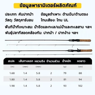 คันเบ็ด UL 1.68/1.8 มล สำหรับตกปลา พร้อมส่งทันที
