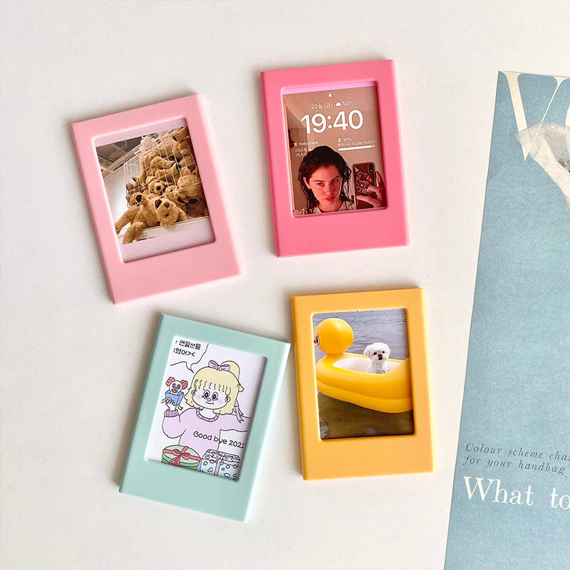 [NEW] มีสไตล์ 1 ชิ้นสีผสมกรอบรูปแม่เหล็กสําหรับ Fujifilm Instax Mini ฟิล์ม Instax Mini 12/11 Mini 40