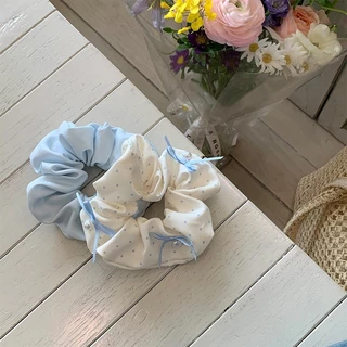 หูกระต่ายBowknot และ Scrunchies สีฟ้าและชมพู สำหรับเครื่องประดับผม