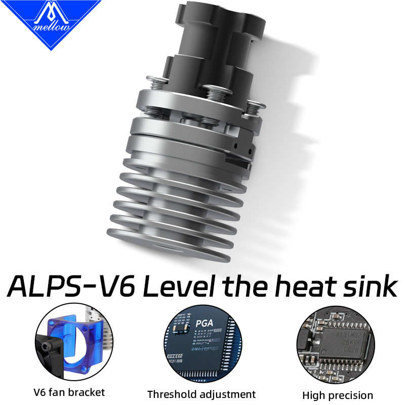 Mellow ALPS-V6 ฮีทซิงค์สมาร์ท Leveling หัวฉีด Probe สําหรับ E3D V6 Volcano Hotend DIY 3D เครื่องพิมพ