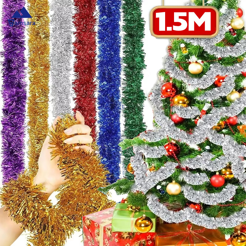 ริบบิ้นตกแต่งงานปาร์ตี้ | ลําแสงพีวีซี 1.5 ม./2 ม. สําหรับวันเกิด/งานแต่งงาน/เวที , คริสต์มาสหยักแขวนผนังตกแต่ง