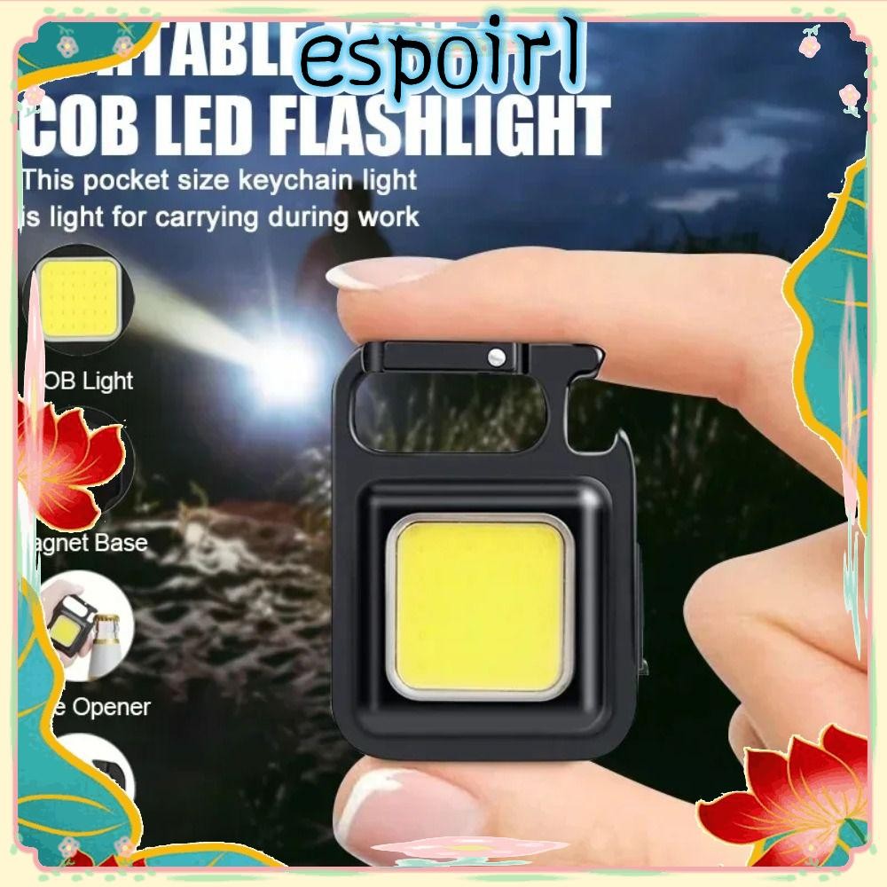 พวงกุญแจไฟ LED กันน้ำ มาพร้อมที่เปิดขวดและไฟฉายชาร์จ USB โครงสร้างอลูมิเนียมอัลลอยด์ แสงสว่างสูง พร้อมฐานแม่เหล็กสำรองพลังงานฉุกเฉิน