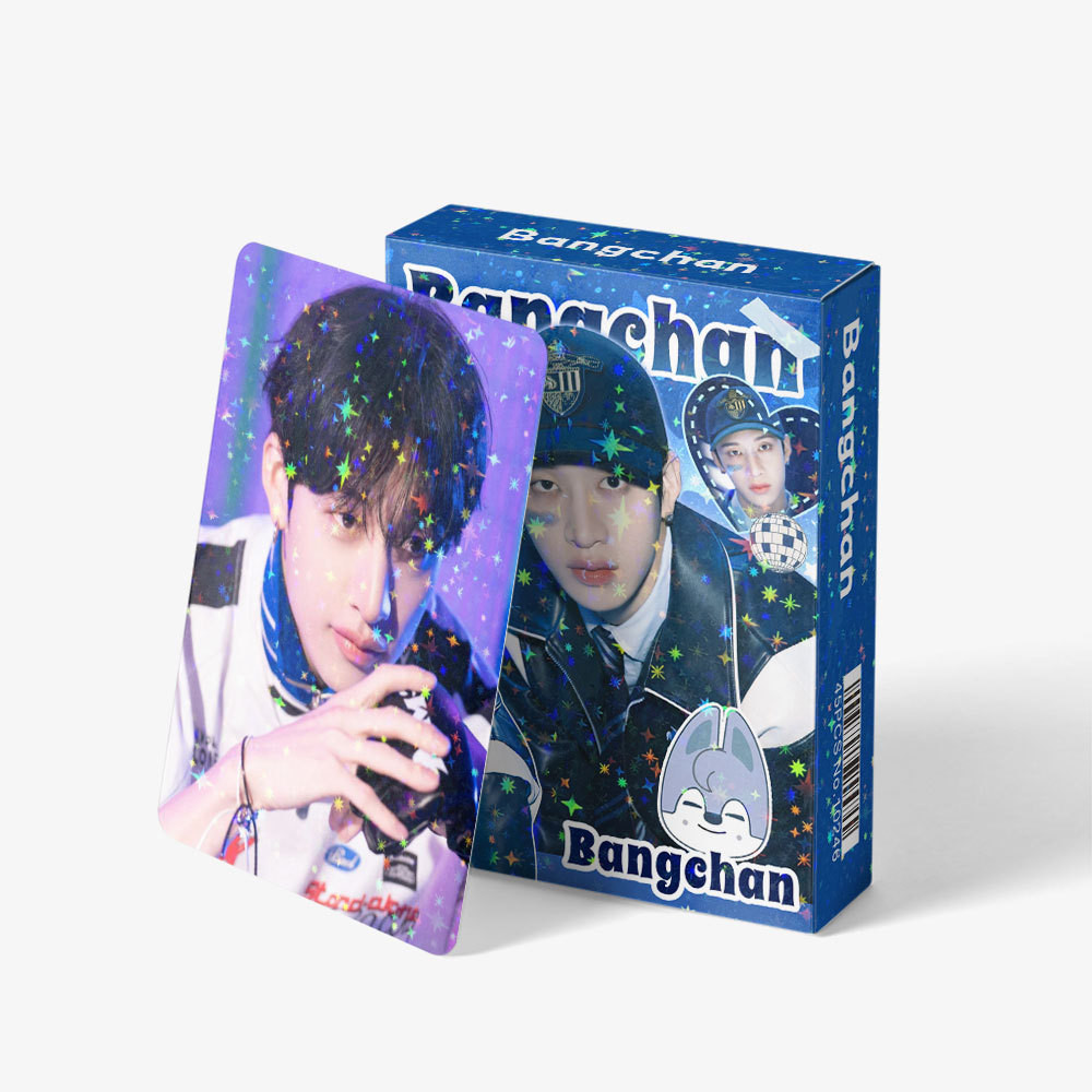 45 ชิ้น STRAY เด็ก BANG CHAN YUNJIN KARMA Star Holographic การ์ด Lomo Permisson to Dance Love ภาษา P