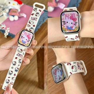 สายซิลิโคนลายน่ารักเหมาะสําหรับ iWatch 49/46/45/44/42/41/40/38mm สายแม่เหล็กเหมาะสําหรับสมาร์ทวอทช์ 10/9/8/7/6/5/SE/4/3/2/1