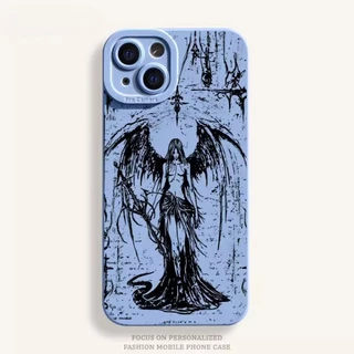 สําหรับ IPhone 16 15 14 13 12 11 Pro Max X XR XS Max 7 8 Plus Cold Wings Angel คู่เคสโทรศัพท์ปกอ่อน