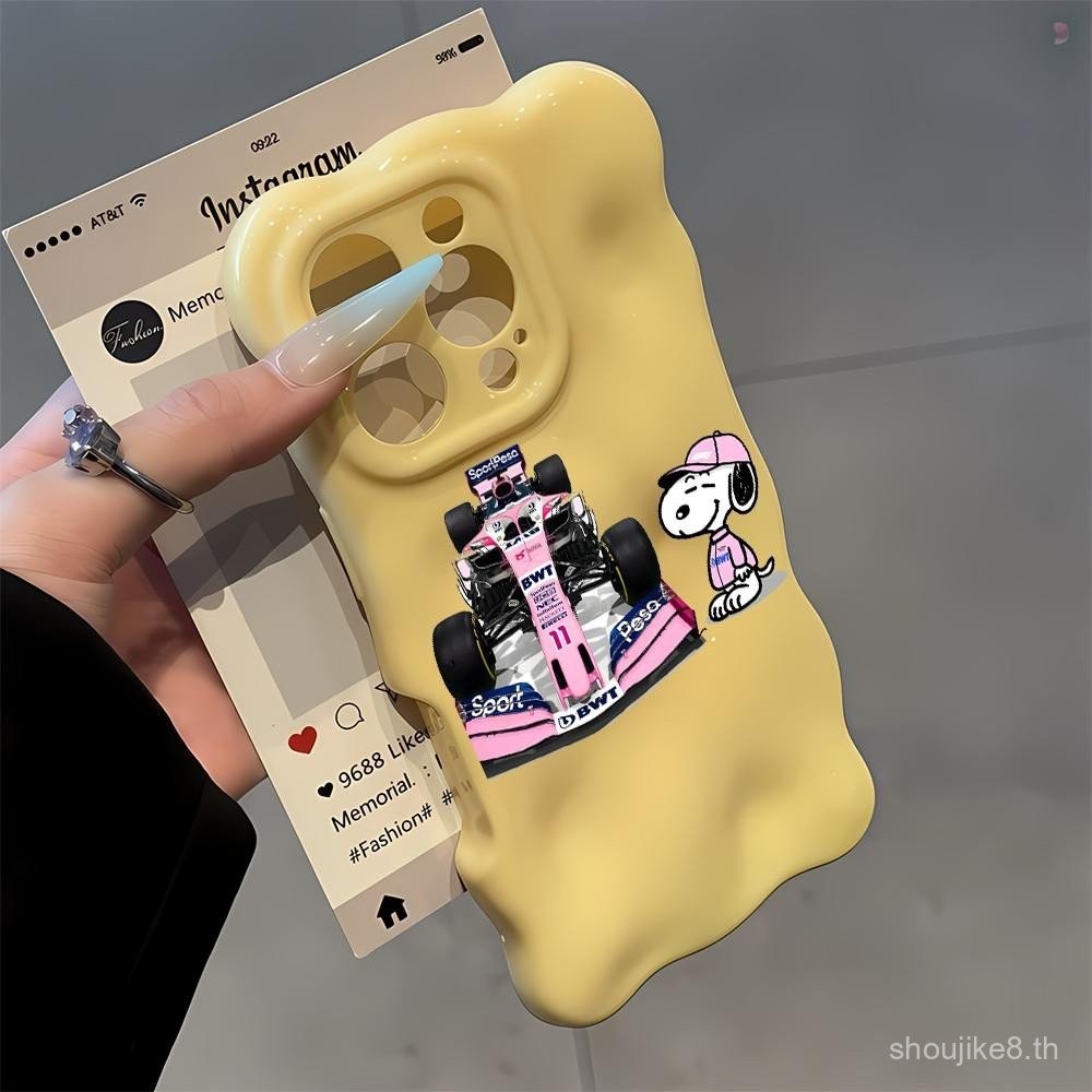 Snoopy racer เข้ากันได้กับ iPhone 16 11 13 14 12 15 14PRO 16PRO 15PROMAX 12PROMAX 11PROMAX 15PLUS 13