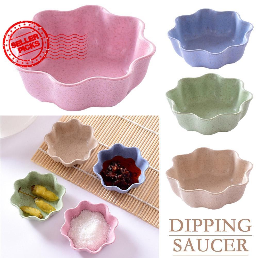 จานรองจุ่มใยข้าวสาลีจานขนมสร้างสรรค์กระดูกซอสอเนกประสงค์เค็ม M7j2