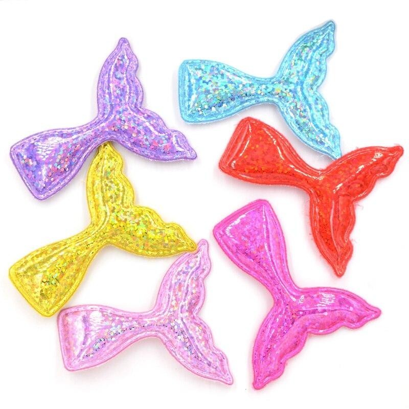12 ชิ้นเลเซอร์ผ้า PU เบาะแพทช์ Glitter Mermaid Tail Appliques สําหรับ DIY Craft เสื้อผ้ากระเป๋าจี้อุปกรณ์เย็บผ้าตกแต่ง