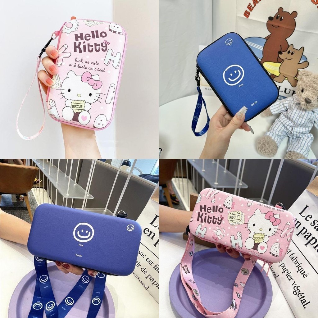 น่ารัก Hello Kitty แบบพกพาเหรียญหูฟังกระเป๋าเก็บ Power Bank กระเป๋า Charger กระเป๋าถือ