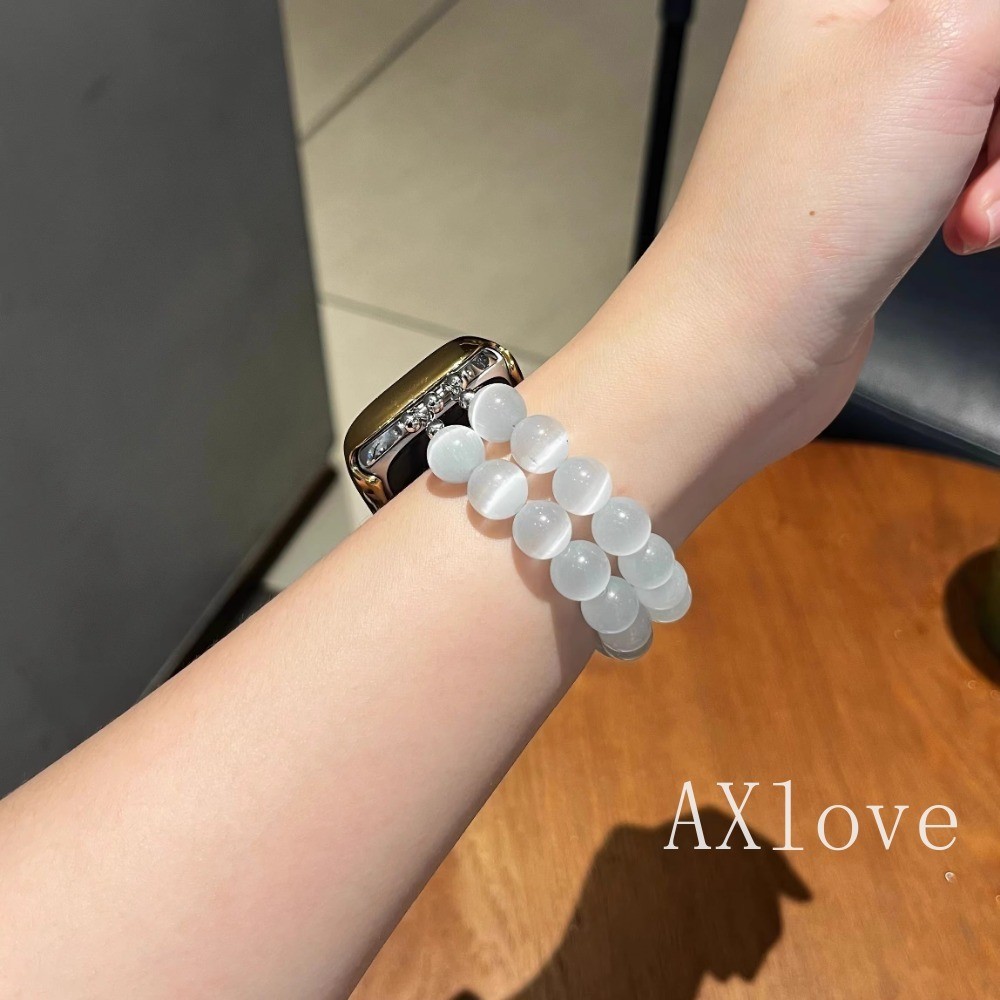สายโอปอลสําหรับ แอปเปิล ดู อุ้ยทรา 2 9 8 7 49 มม.45 มม.44 มม.42 มม.สร้อยข้อมือคริสตัลหรูหราสําหรับ ฉันดู ชุด 6 5 กับ 4 3 41 มม.40 มม.38 มม.แถบยืดห