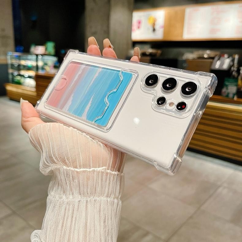 เคสโทรศัพท์ สำหรับ Samsung A05s A55 5G S24 Ultra A35 5G A54 โปร่งใสAnti-Fallกรณี A53 S23 FE A52S TPU การ์ดโทรศัพท์กรณี