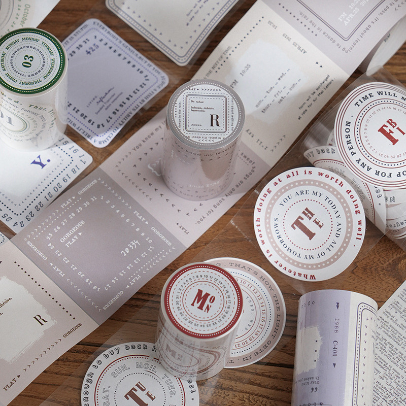 Kowei 70 มม.* 2 ม.ม้วน [Wind Is Coming Series] Vintage Journal Masking Tape สีขาวคราฟท์ Washi Tape Scrapbooking วัสดุสมุดภาพชุด