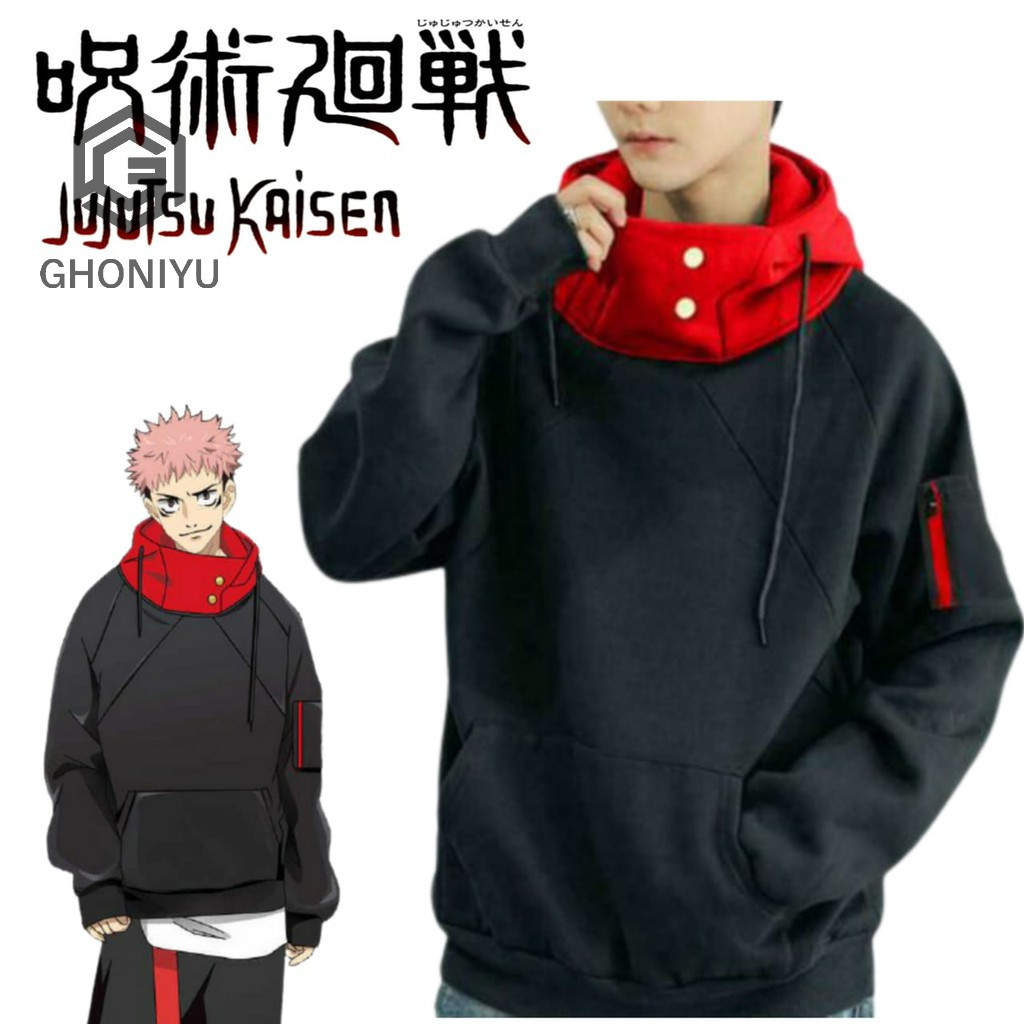 16H Satoru Gojo เสื ้ อกันหนาวอะนิเมะ Jujutsu kaisen Kanji โลโก ้ Hoodie Premium Yuuji Itadori Hoodie จัมโบ ้
