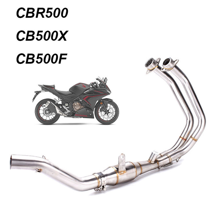 สแตนเลสรถจักรยานยนต์ท่อไอเสียข้อศอกท่อ Catalyst สําหรับ CBR500 CB500X CB500F 2013-2024 Header ท่อ