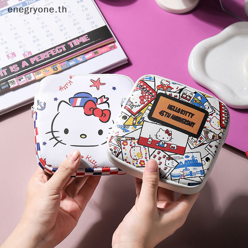 แฟชั่นน่ารัก Sanrio Hello Kitty Tampton กระเป๋าผ้าอนามัย Pad กระเป๋าเครื่องสําอางกระเป๋ากันน้ํา Multi-function กระเป๋าเงินเหรียญของขวัญ < Enegryone.th>