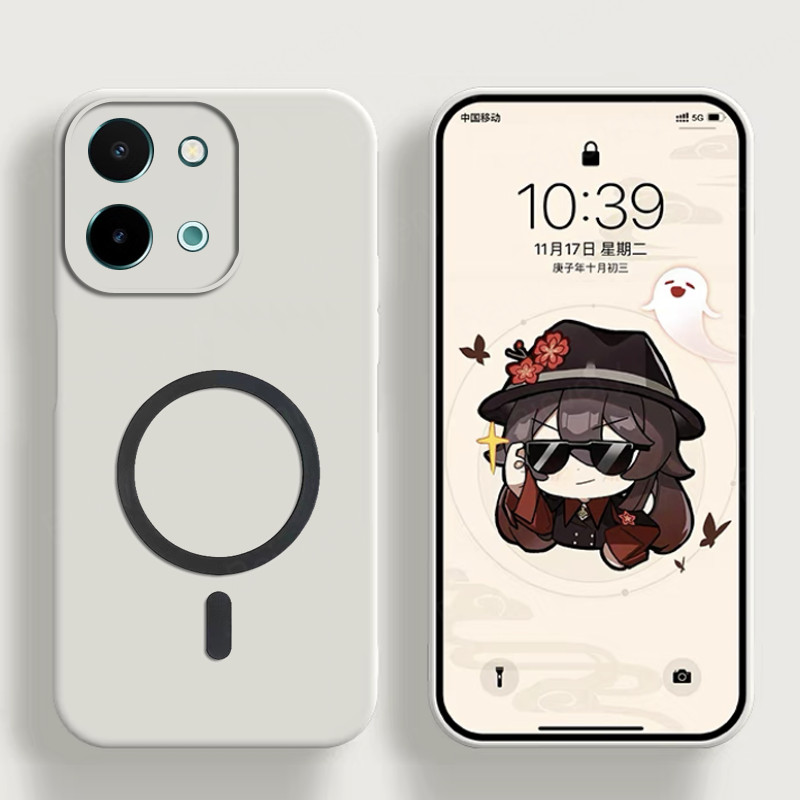 Vivo Y28 4G Casing Phone Case Cover with Magnetic Wireless Charger Sticker